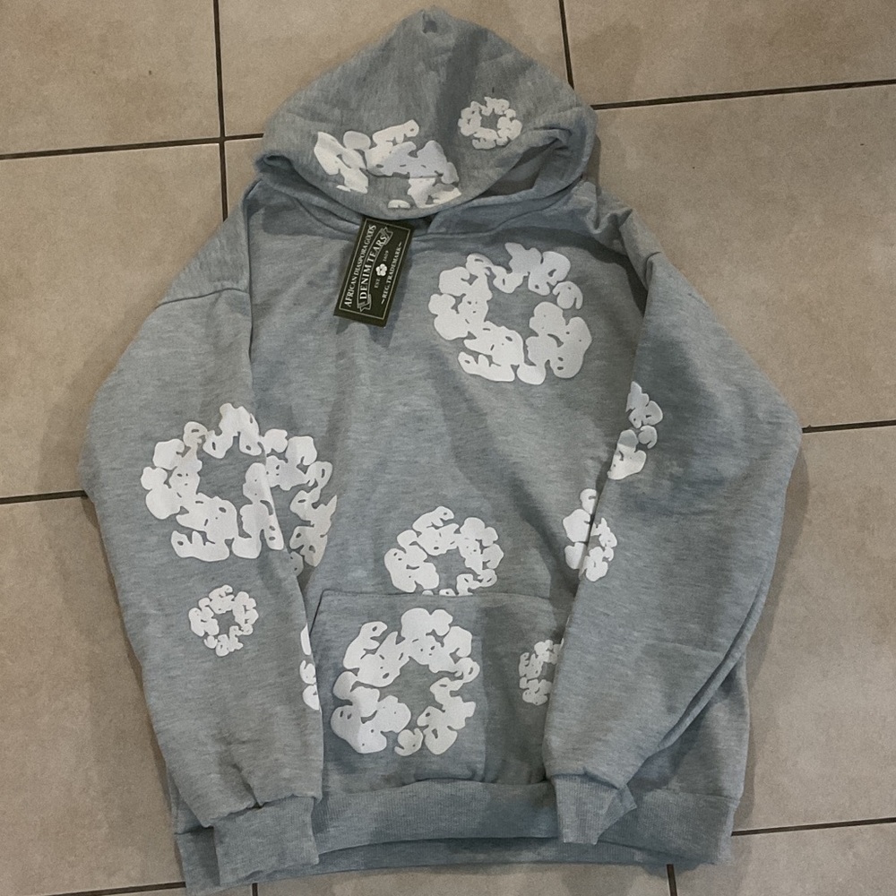 Men's Gray Hoodie with White Graphic